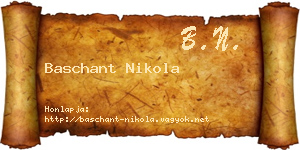 Baschant Nikola névjegykártya